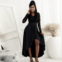 Dillamon European and American Women's Solid Color Lace Dress