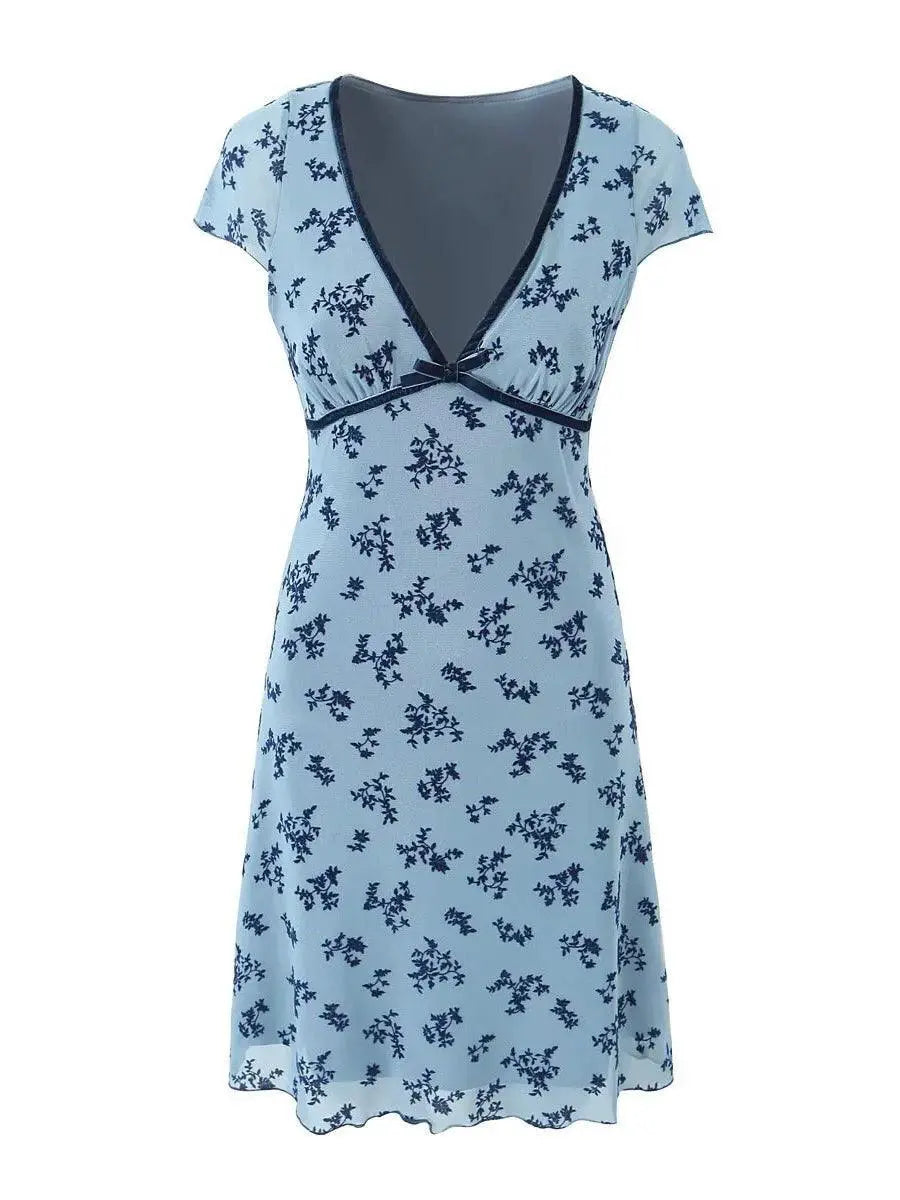 Dina Slim Fit V Neck Mesh Dress for Summer Fashion