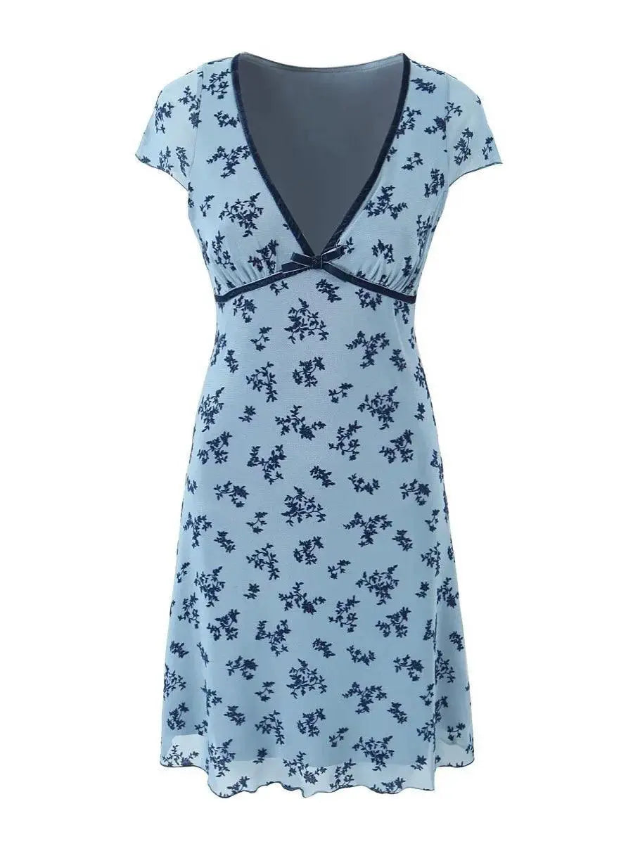 Dina Slim Fit V Neck Mesh Dress for Summer Fashion