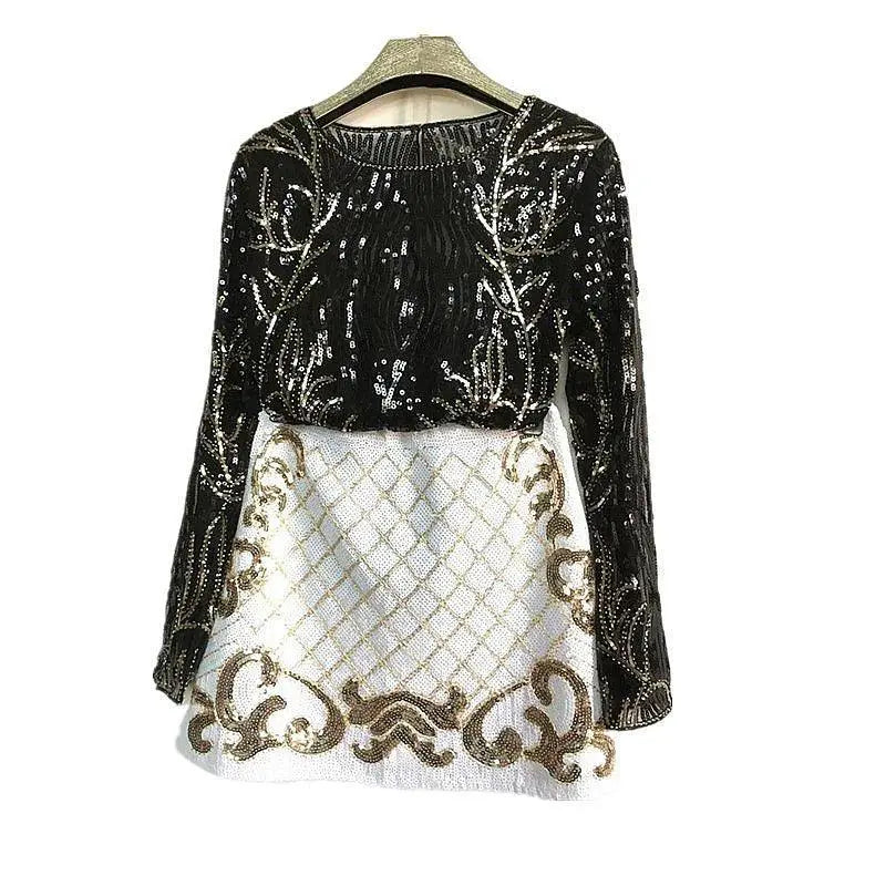 Dinner Party Chic Black Gold Two Piece Set For Glam Style