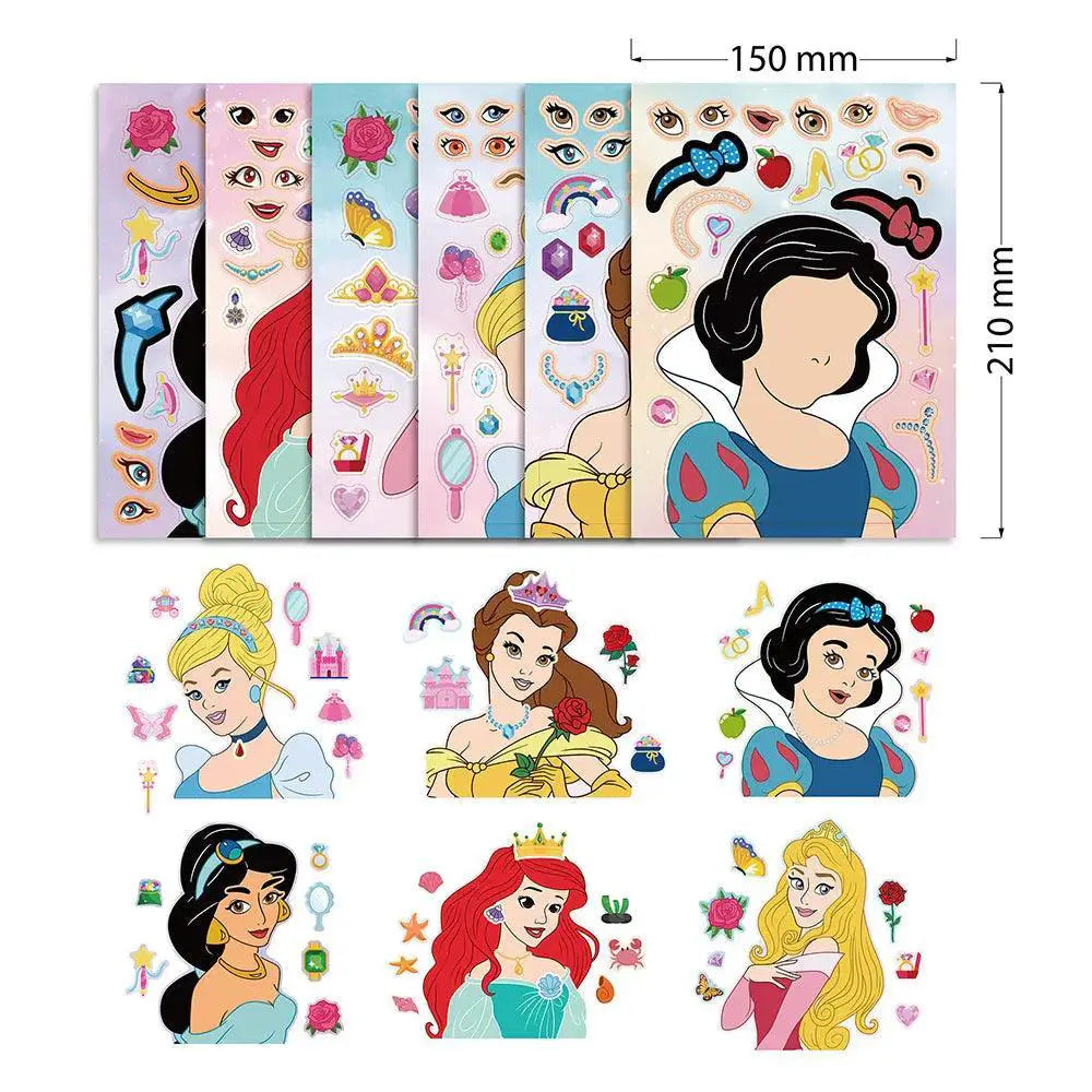 Disney Princess Puzzle Stickers Creative DIY Learning Toys