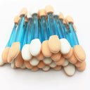 Disposable Dual Eyeshadow Brush Set with Sponge & Nylon Bristles