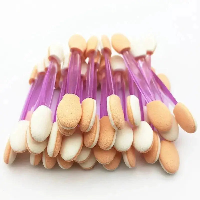 Disposable Dual Eyeshadow Brush Set Sponge Nylon Bristles