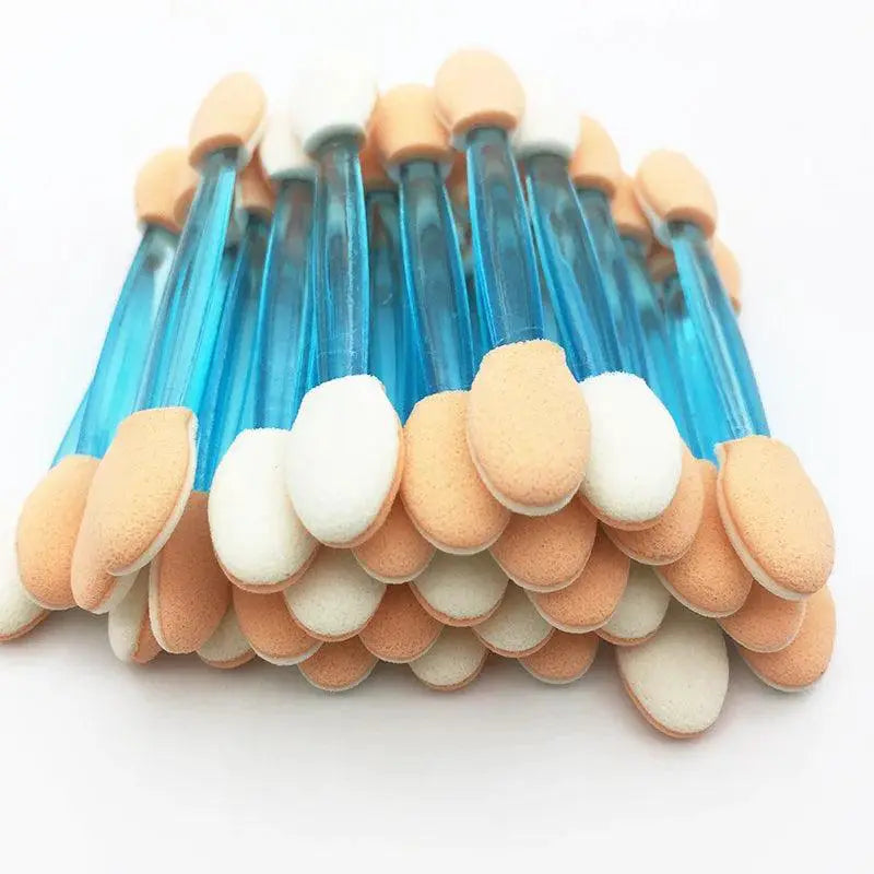 Disposable Dual Eyeshadow Brush Set Sponge Nylon Bristles