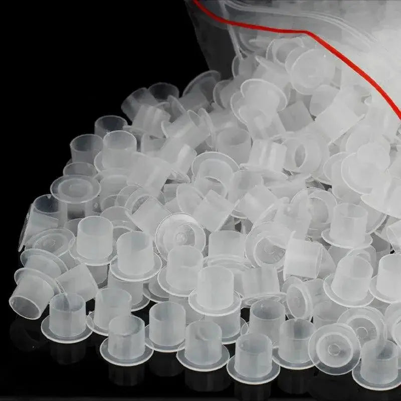 Disposable Tattoo Ink Cup Set With Clear Holder Base 100pcs