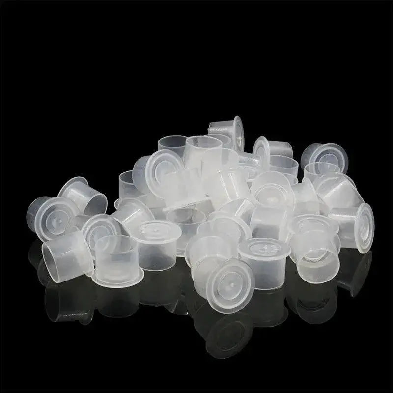 Disposable Tattoo Ink Cup Set With Clear Holder Base 100pcs