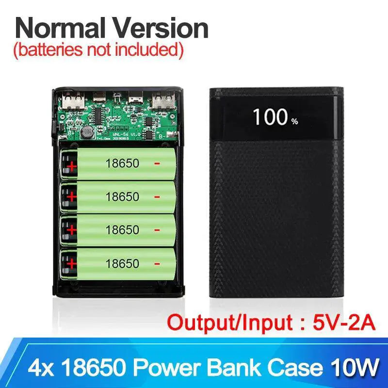 DIY 18650 Power Bank Case Dual USB C Fast Charging 22.5W