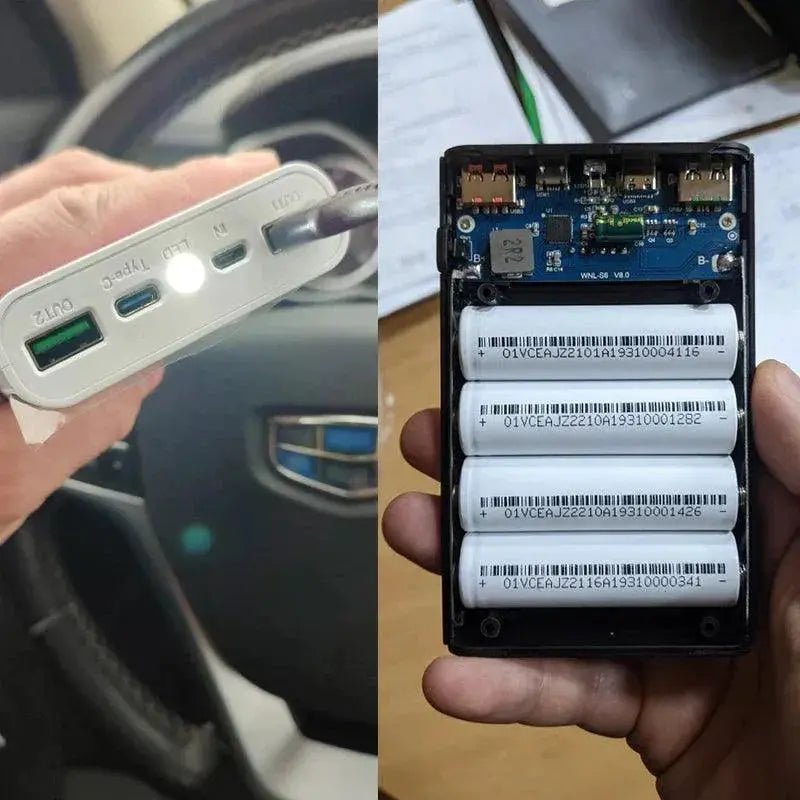 DIY 18650 Power Bank Case Dual USB C Fast Charging 22.5W