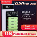 DIY 18650 Power Bank Case Dual USB C Fast Charging 22.5W