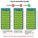 DIY 8 Cell 18650 Battery Power Bank Case Dual USB Charging