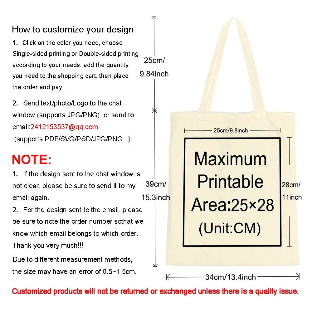 DIY Custom Logo Tote Canvas Shoulder Bag For Women Fashionable Personalizable