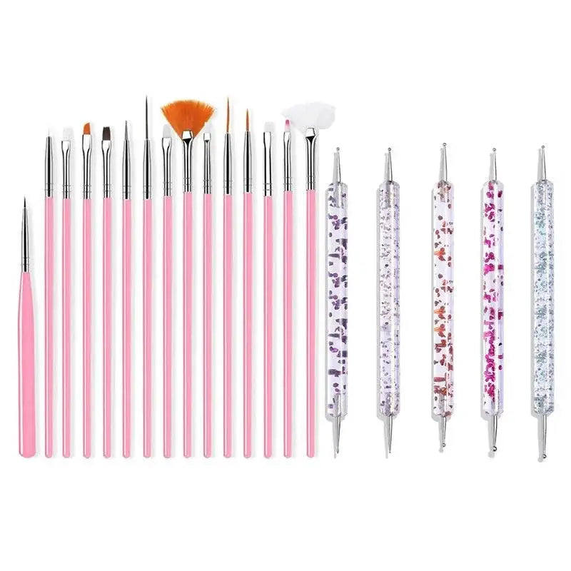 DIY Nail Art Brush Set 15 Piece Manicure Tools Kit