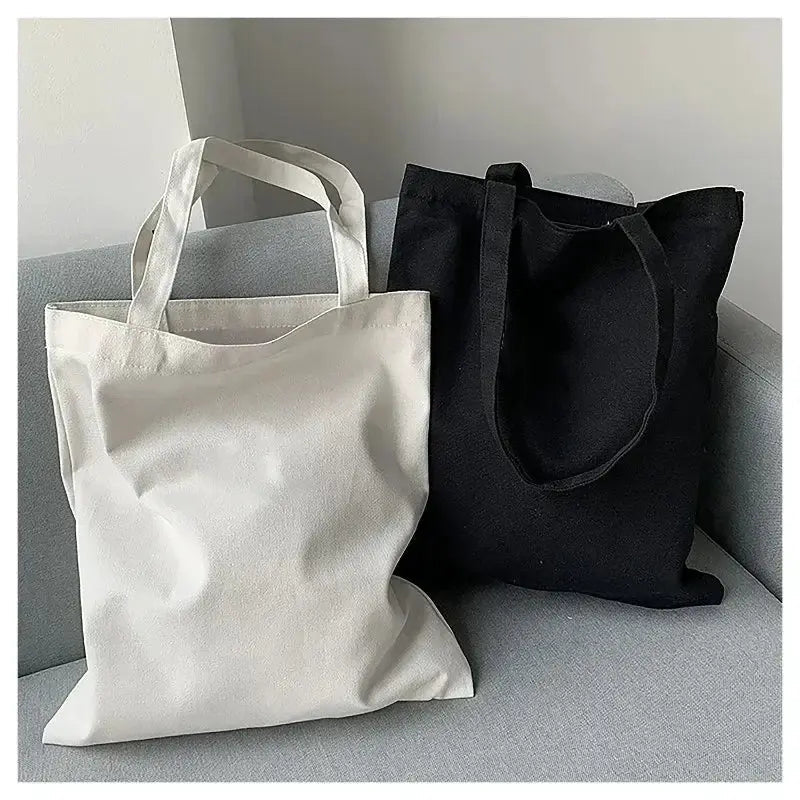 DIY Shoulder Bag Canvas Tote Eco Cotton Reusable Bag Large Capacity Everyday