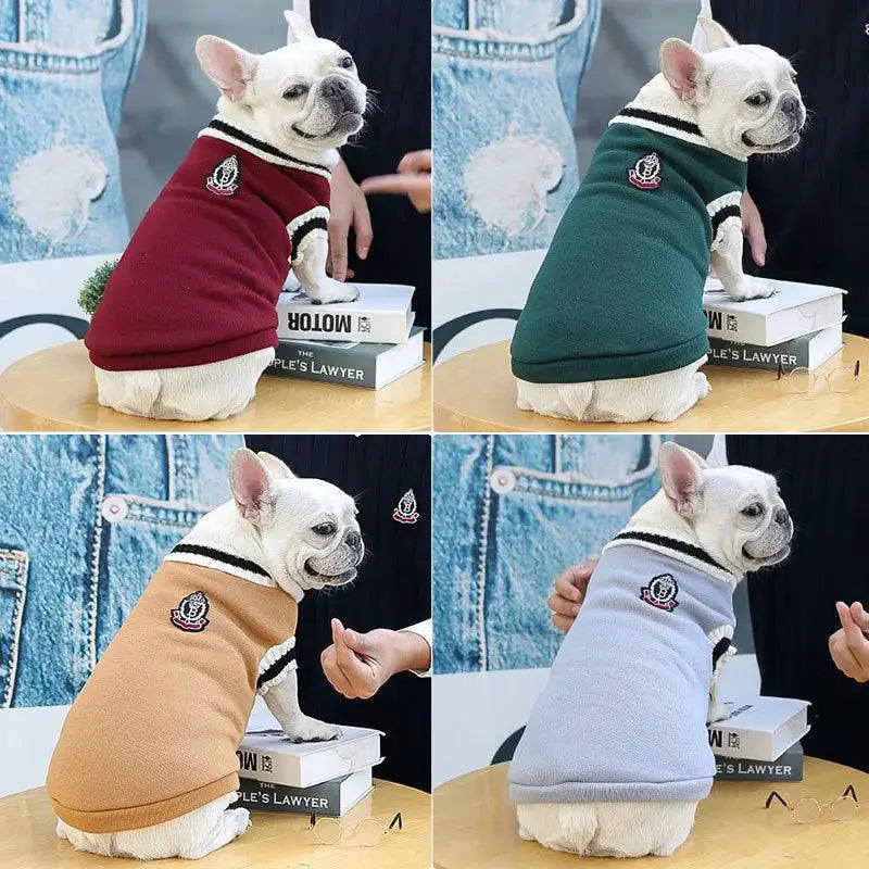 Dog Cat V Neck Teddy Knitted Vest Winter Warm Apparel