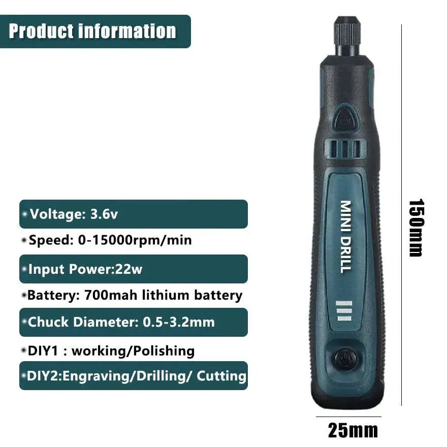 Donumeh Rechargeable Mini Rotary Tool Cordless Drill