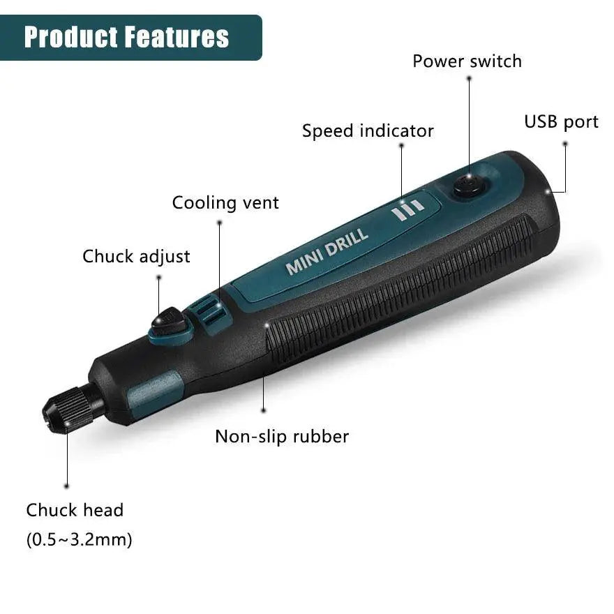 Donumeh Rechargeable Mini Rotary Tool Cordless Drill
