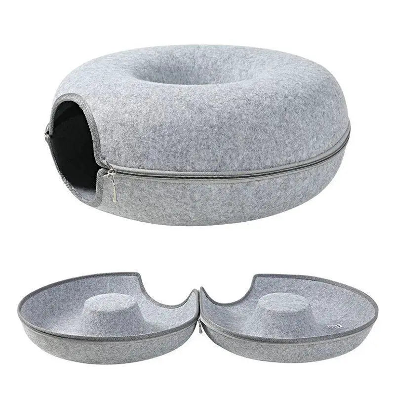 Donut Cat Bed With Interactive Tunnel Toys And Kitten Basket