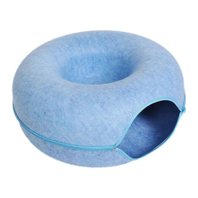 Donut Cat Bed With Interactive Tunnel Toys And Kitten Basket