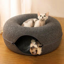 Donut Cat Bed with Interactive Tunnel Toys & Kitten House Basket