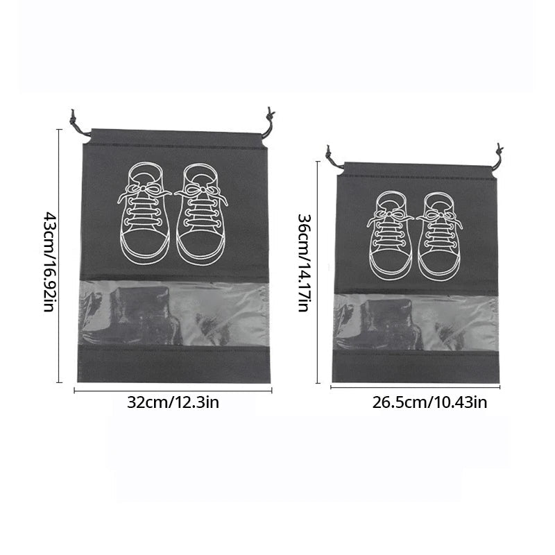 DormEase 5 Piece Large Cap Waterproof Nonwoven Shoe Bags - Travel Dorm Organizer