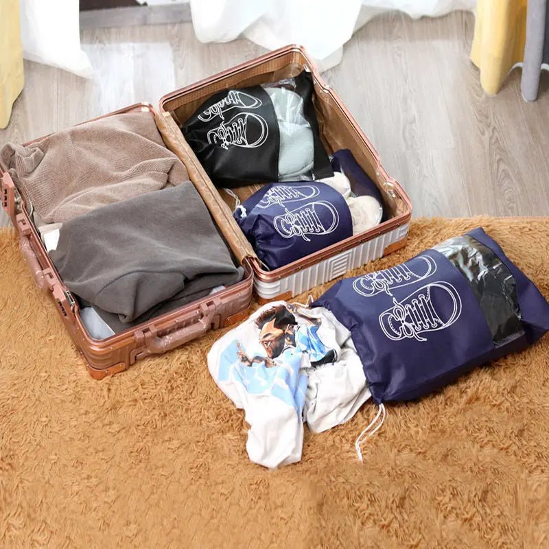 DormEase 5 Piece Large Cap Waterproof Nonwoven Shoe Bags - Travel Dorm Organizer