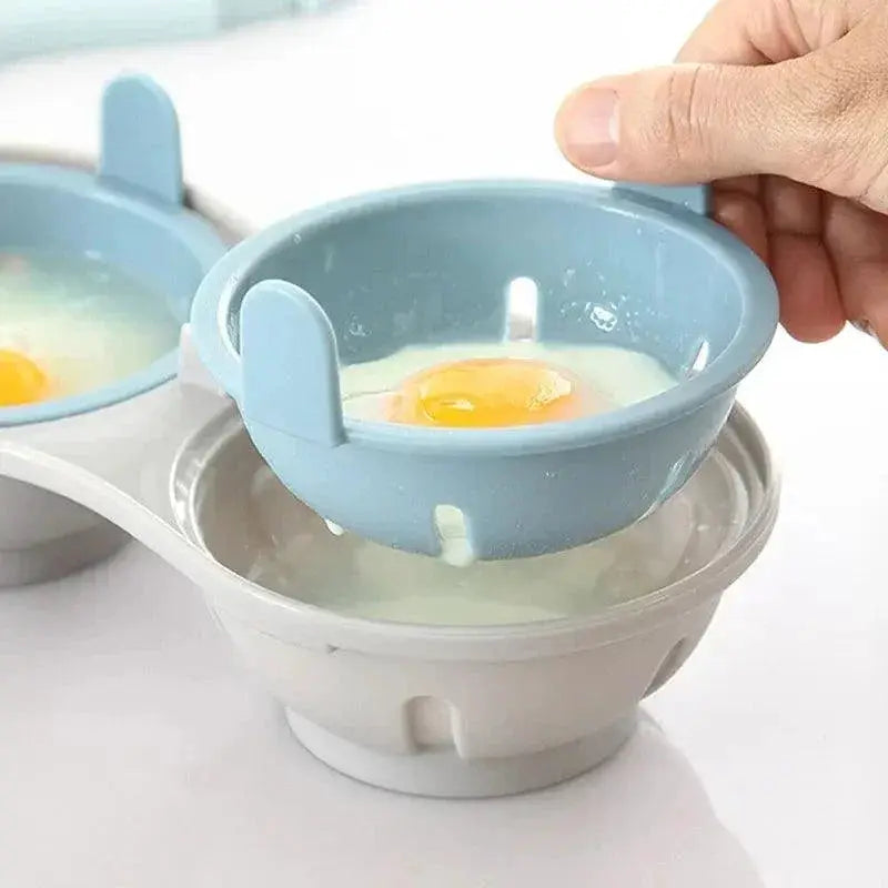 Double Cup Microwave Egg Cooker Quick Easy Steamer