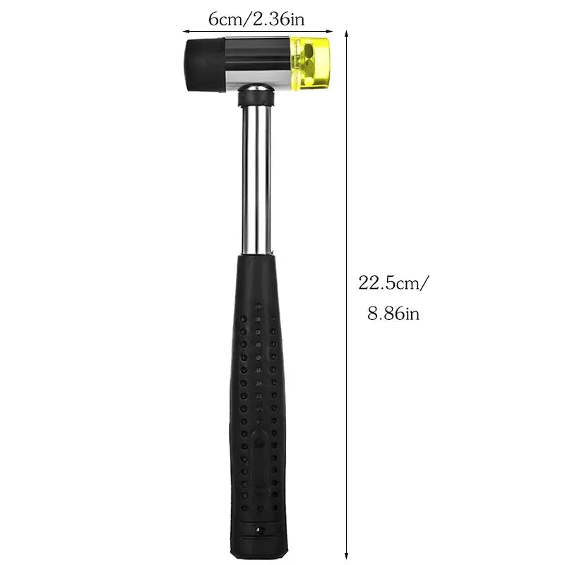 Double Face Soft Tap Rubber Hammer 25mm With Non Slip Grip Multitool For DIY Projects