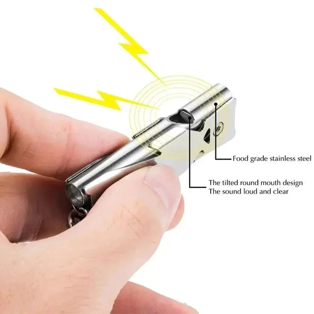 Double Pipe Whistle Keychain Ultimate Outdoor Safety Tool