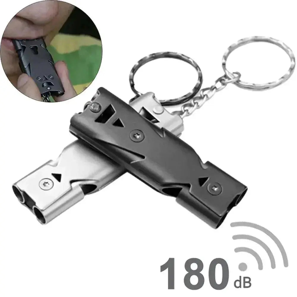 Double Pipe Whistle Keychain Ultimate Outdoor Safety Tool