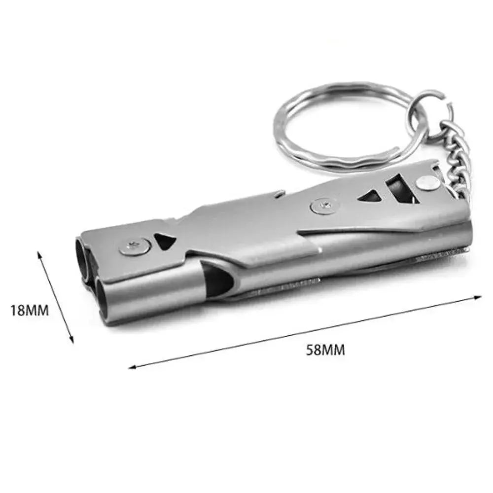 Double Pipe Whistle Keychain Ultimate Outdoor Safety Tool