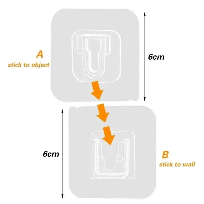 Double Sided Adhesive Wall Hooks for Kitchen and Bathroom
