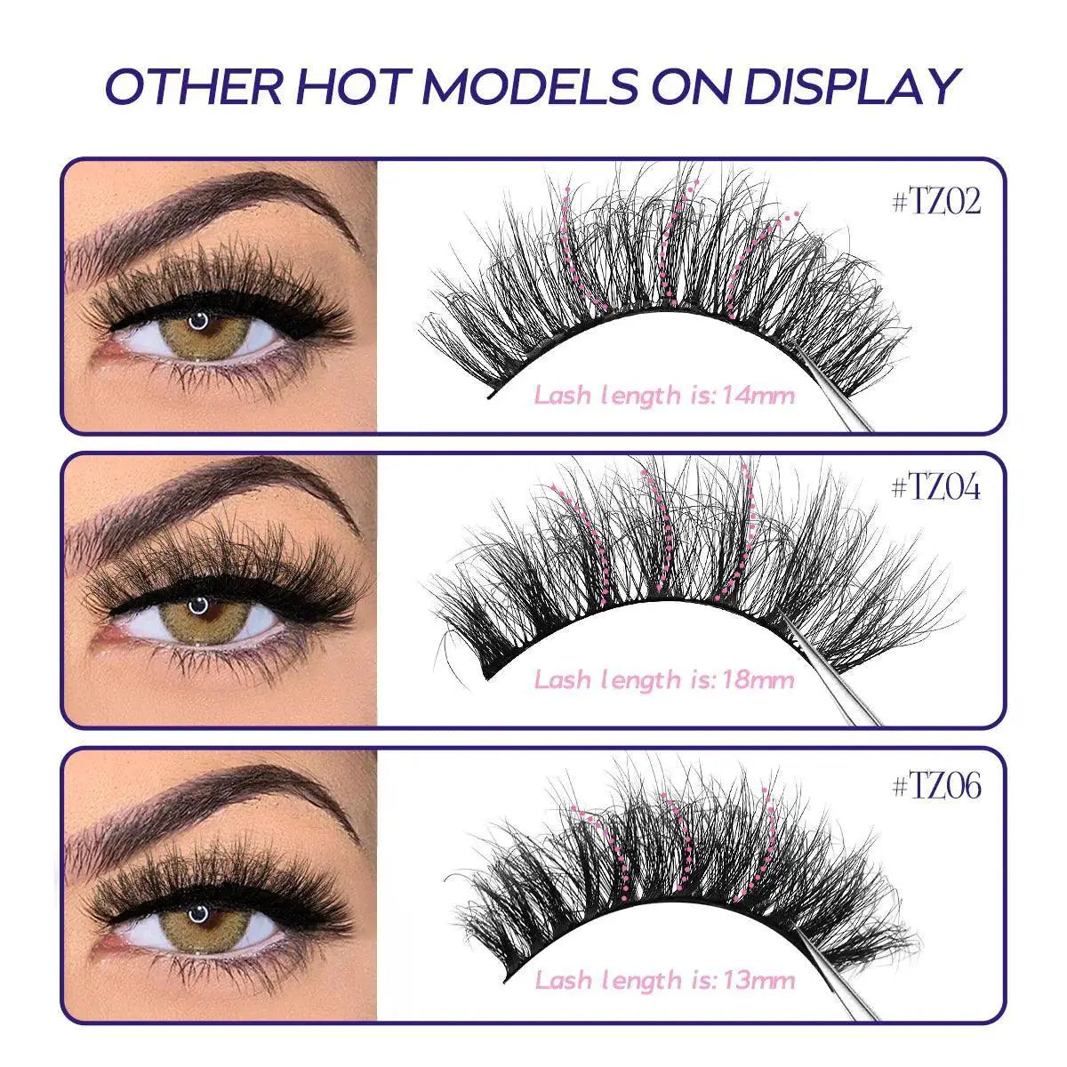 Dramatic 6D Faux Mink Eyelashes Variety Pack Flirty Finish