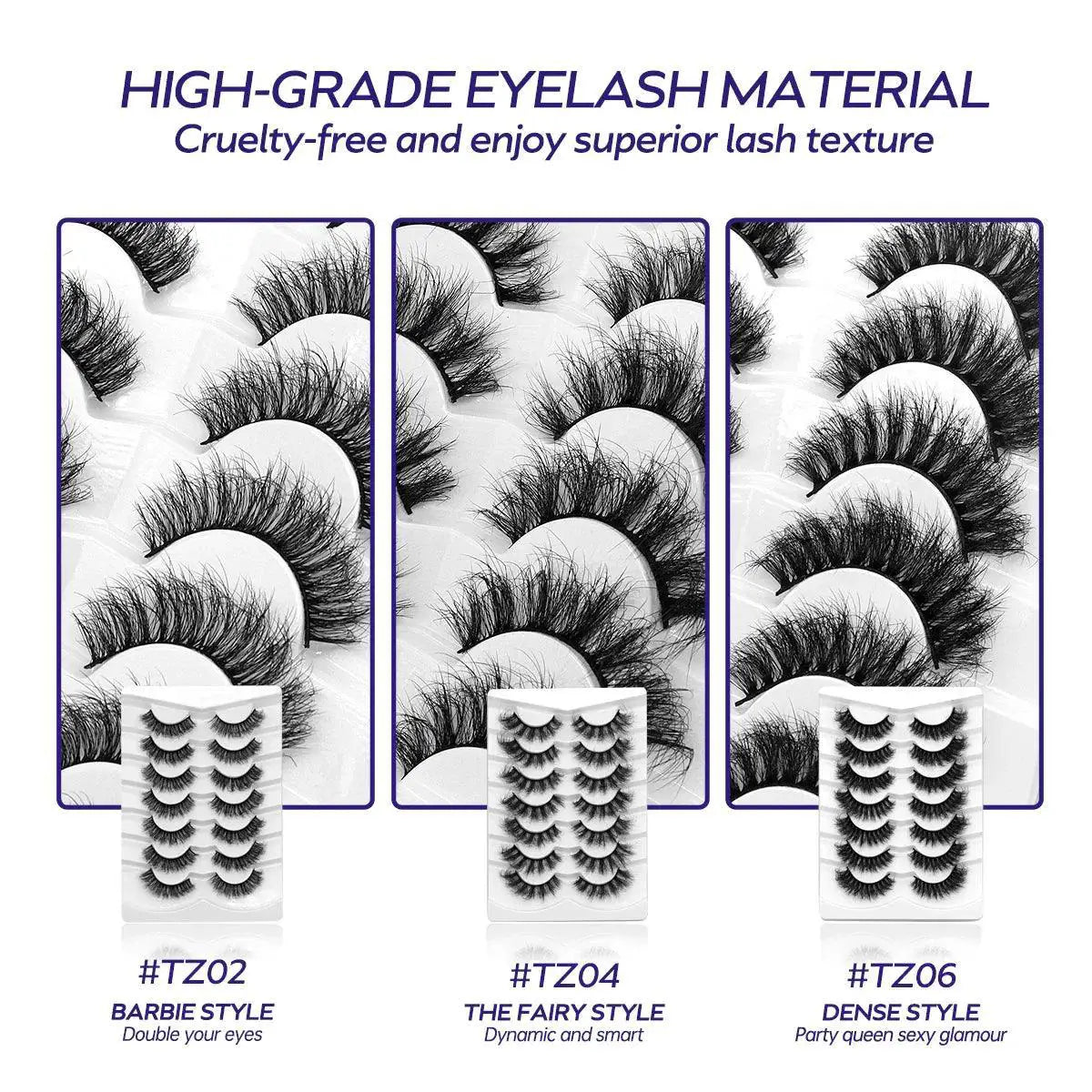 Dramatic 6D Faux Mink Eyelashes Variety Pack Flirty Finish