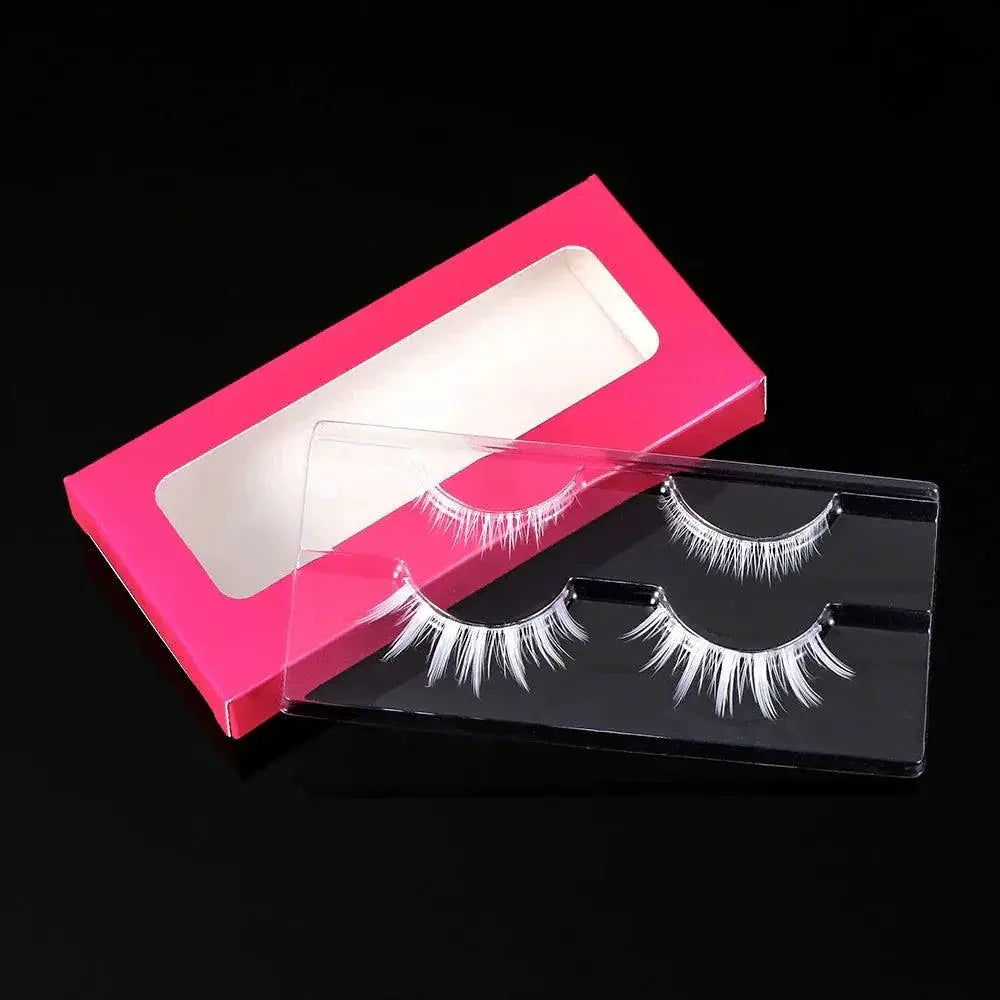 Dramatic White Cosplay Eyelashes Halloween Wispy Extensions