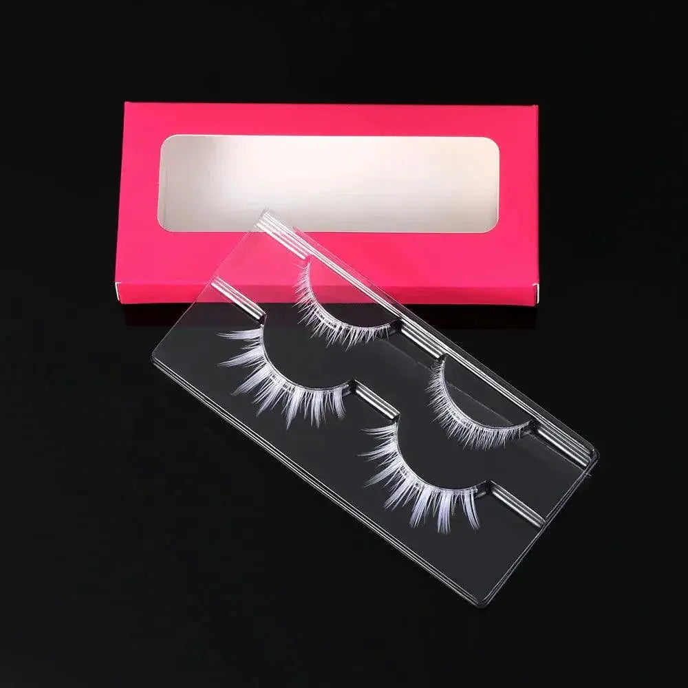 Dramatic White Cosplay Eyelashes Halloween Wispy Extensions