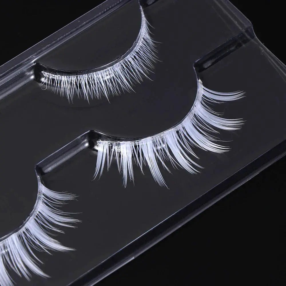 Dramatic White Cosplay Eyelashes Halloween Wispy Extensions