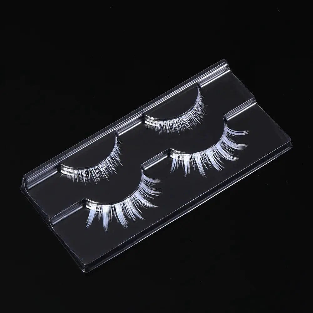Dramatic White Cosplay Eyelashes Halloween Wispy Extensions