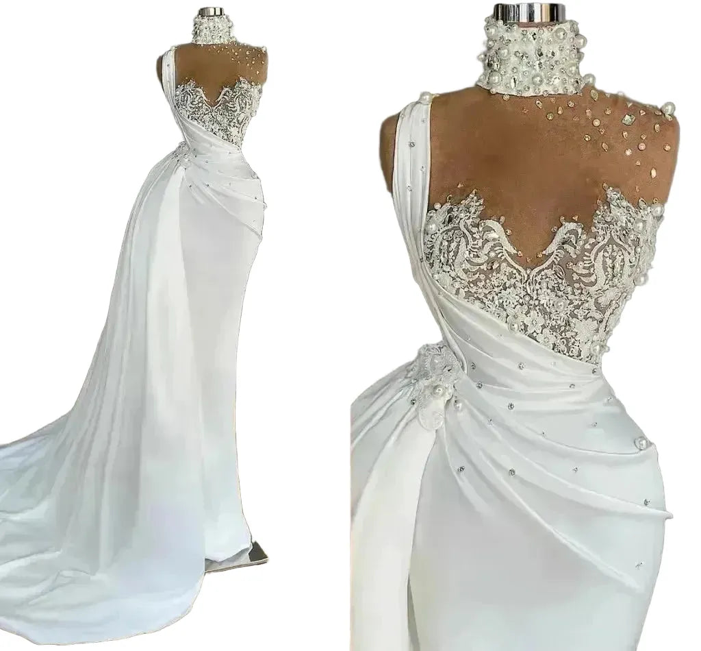 Detachable Train Mermaid Bridal Dress — product view 1