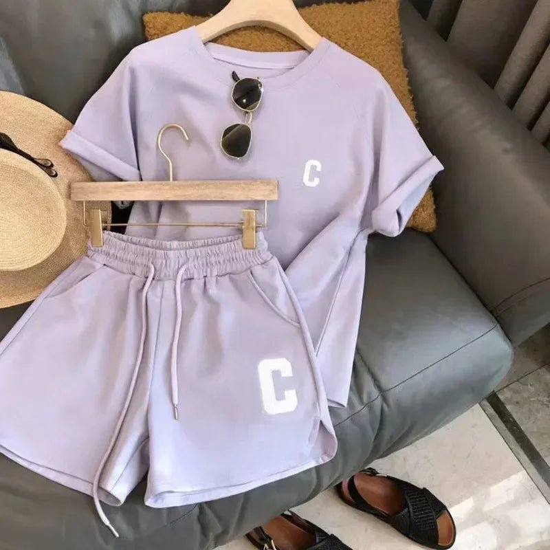 DreamNest Two Piece Women Summer Sleepwear SetNow - Breathable Loose Fit Comfort