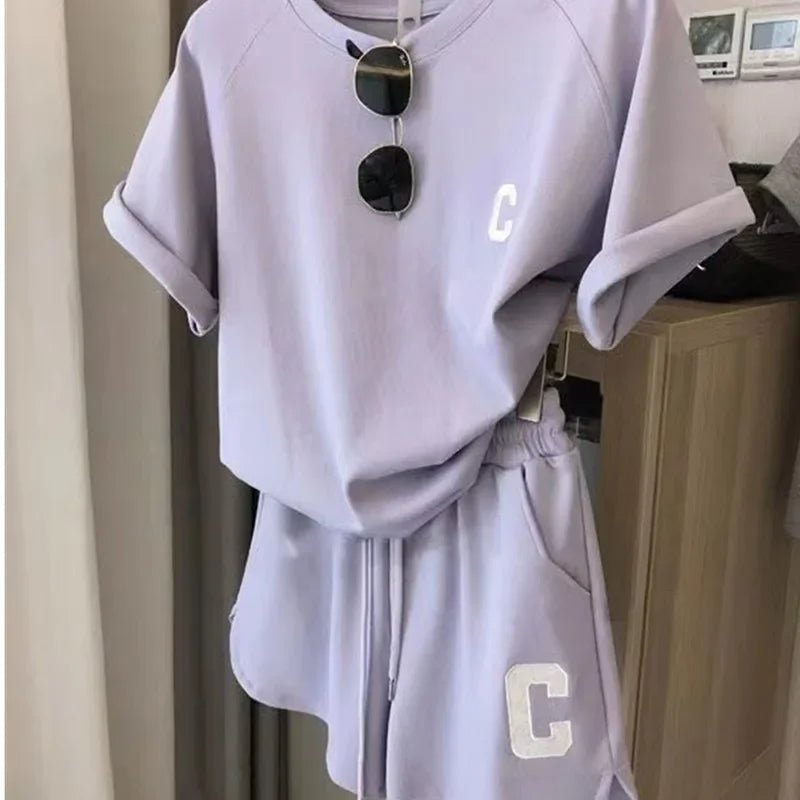 DreamNest Two Piece Women Summer Sleepwear SetNow - Breathable Loose Fit Comfort