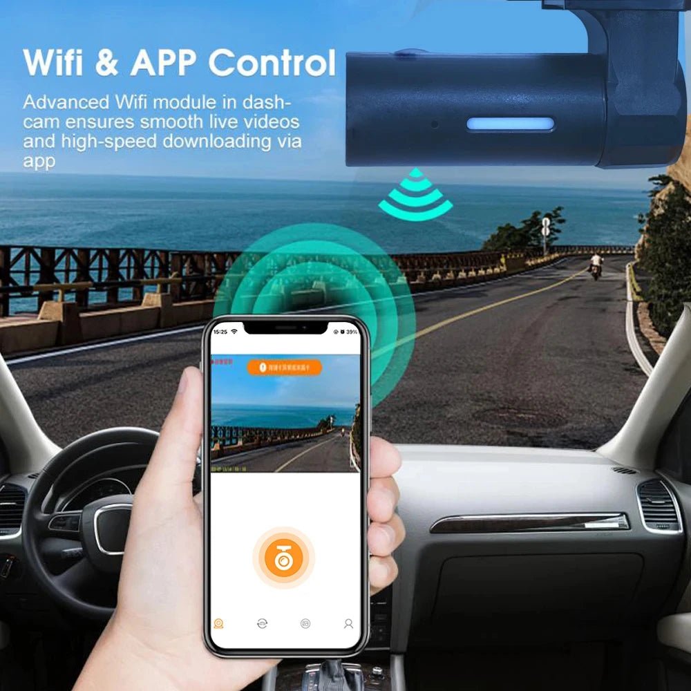 DriveCam App Control WiFi Dash Camera - Hidden Install With HD1080P Night Vision