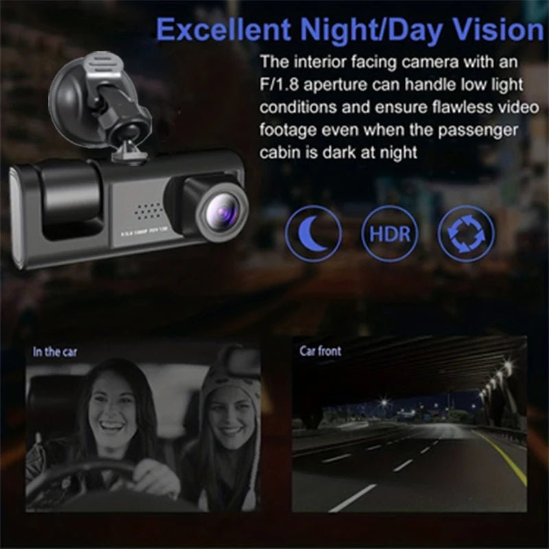 DriveGuard 3 - Camera Dash Cam System With Night Vision Pro - 1080P Front And Rear