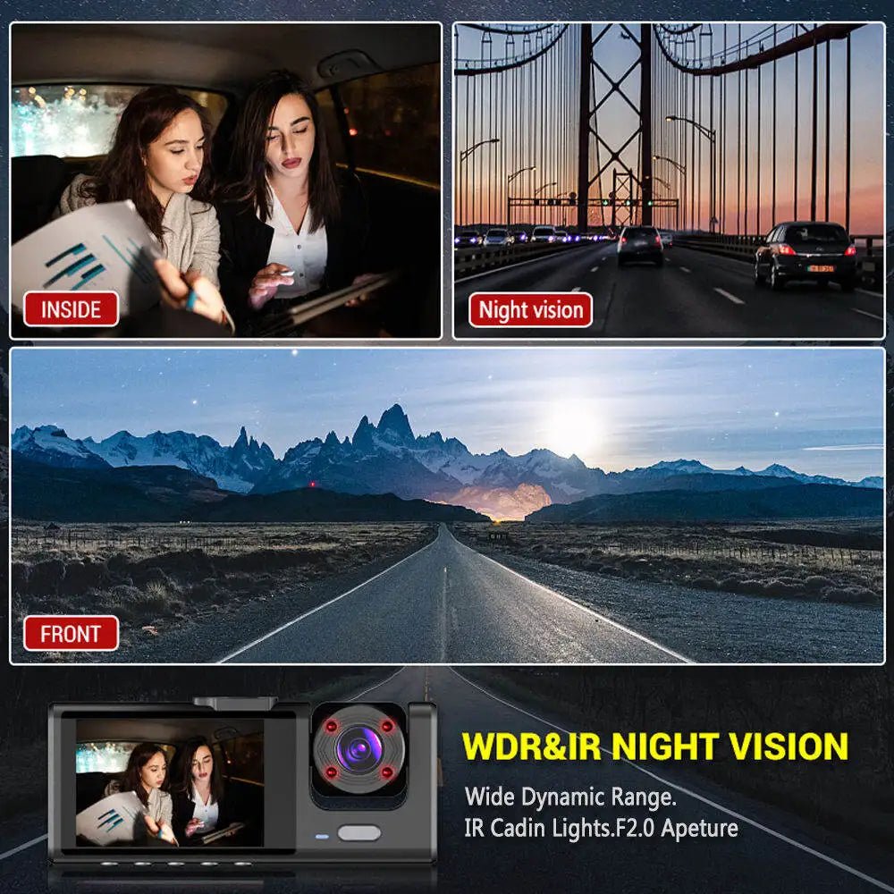 DriveGuard 3 - Camera Dash Cam System With Night Vision Pro - 1080P Front And Rear