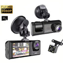 DriveGuard 3-Camera Dash Cam System With Night Vision Pro - 1080P Front And Rear
