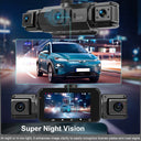 DriveSafe Dashcam 4Channel Black Box WiFi - 1080P Night Vision Hardwire Kit Plus