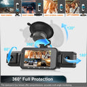 DriveSafe Dashcam 4Channel Black Box WiFi - 1080P Night Vision Hardwire Kit Plus