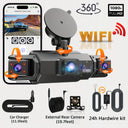 DriveSafe Dashcam 4Channel Black Box WiFi - 1080P Night Vision Hardwire Kit Plus
