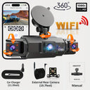DriveSafe Dashcam 4Channel Black Box WiFi - 1080P Night Vision Hardwire Kit Plus