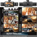 DriveSafe Dashcam 4Channel Black Box WiFi - 1080P Night Vision Hardwire Kit Plus
