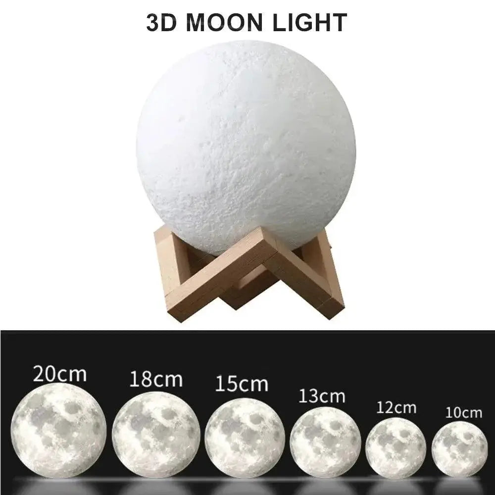 Moon Lamp Dropship 3D Print Colorful USB Night Light Gift